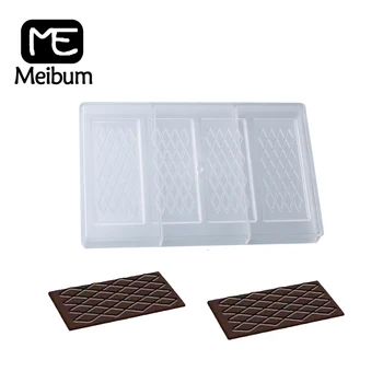

Meibum 4 Cavity Rhombus Stripe Shape Candy Mould Polycarbonate Chocolate Mold DIY Party Cake Decoration Confectionery Pan