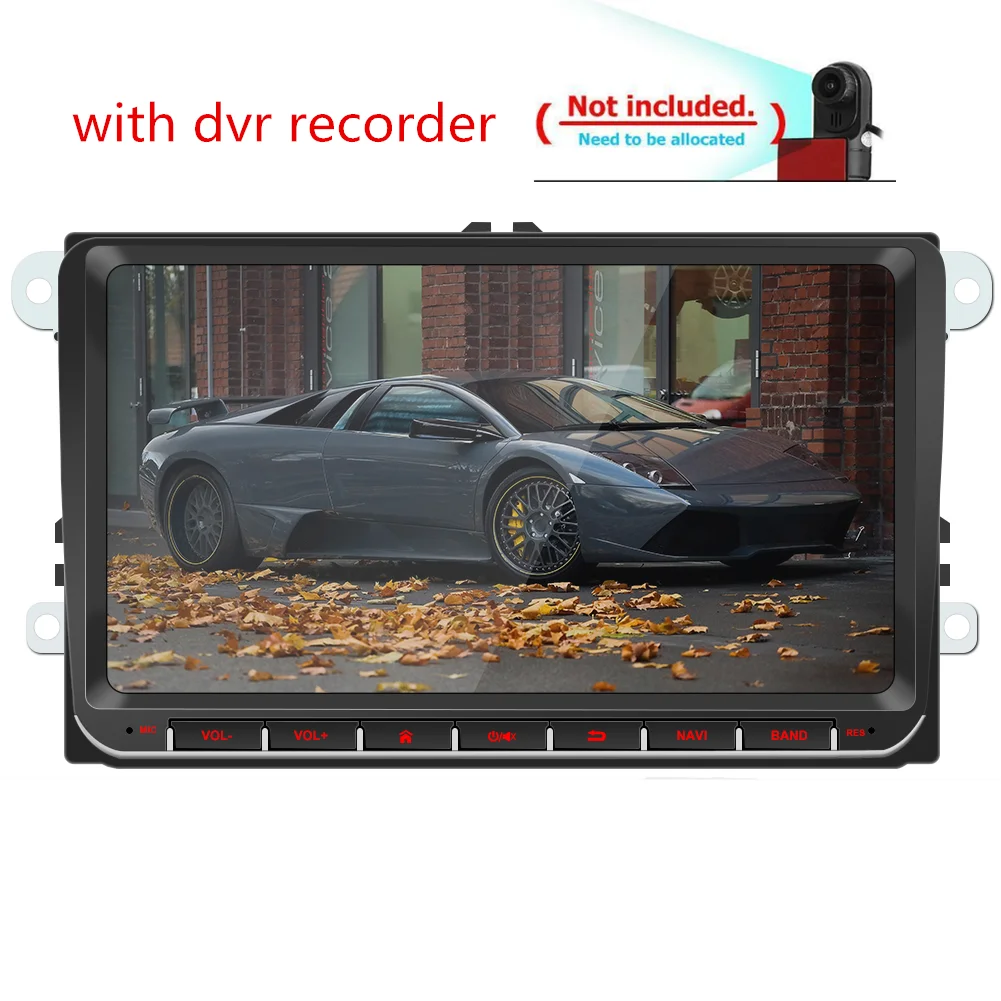 with dvr recorder Автомагнитола стерео 9 дюймов емкостный сенсорный экран Высокое разрешение gps навигация Bluetooth USB плеер Android 8,1 авторадио для VW - Цвет: with dvr recorder