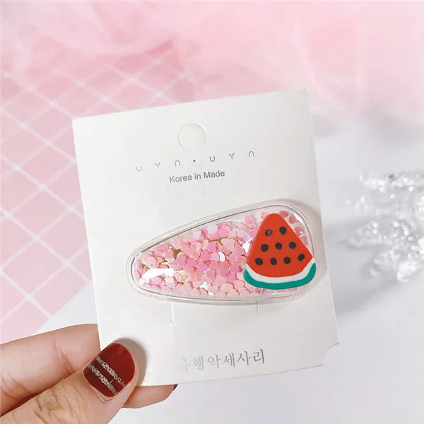 9-1pcs 1 комплект, новинка, милые цветные заколки для волос с мультяшными фруктами, детские прекрасные заколки для волос, заколки, повязка на голову, детские модные аксессуары для волос - Цвет: 9-1pcs