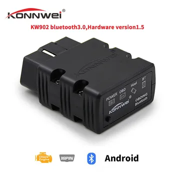 

KONNWEI Mini Bluetooth V12 / OBD2 KW902 Scanner Adapter Car Diagnostic Tool For Android/Symbian For OBDII Protocol