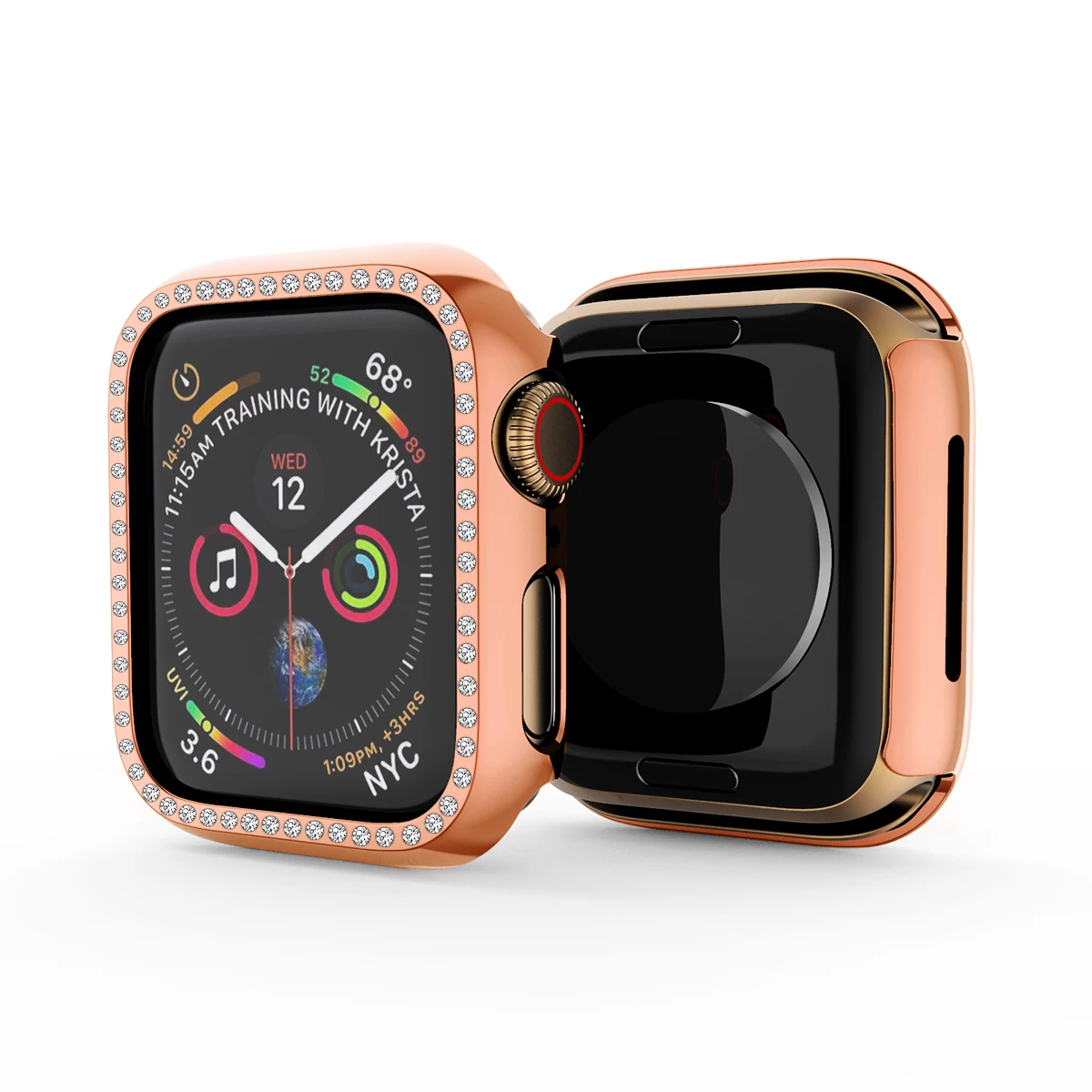 Блестящий Защитный чехол со стразами для Apple Watch 38 мм 42 мм 40 мм 44 мм сверкающий PC Бампер протектор для iWatch 4 3 2 1