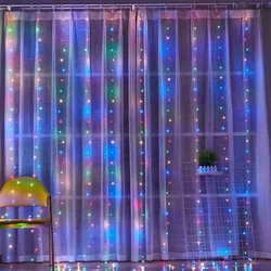 Christmas Decorations for Home 3m Curtain String Light Flash Fairy Garland Home Decor Navidad 2021 Xmas Decoration New Year 2022