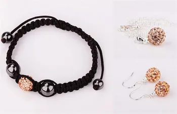 

Large Discount Jewelry Free Shipping 10mm 10Pcs/Lot Disco Ball crystal Set Necklace+Bracelets+Ring For Women gdf2