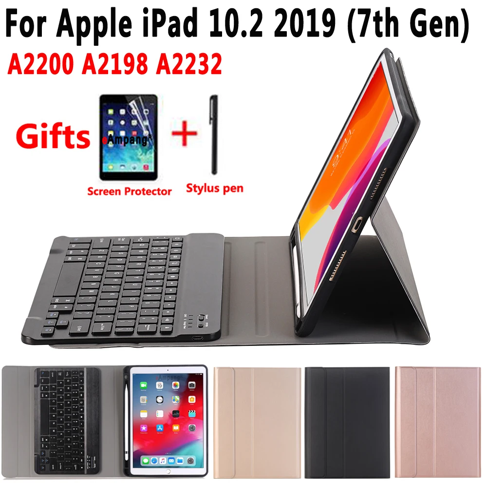 Чехол с клавиатурой на английском, испанском, русском, для Apple iPad 10,2,, 7, 7-го поколения, A2197, A2198, A2232, чехол, клавиатура+ пленка+ ручка