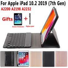 Чехол с клавиатурой на английском, испанском, русском, для Apple iPad 10,2,, 7, 7-го поколения, A2197, A2198, A2232, чехол, клавиатура+ пленка+ ручка