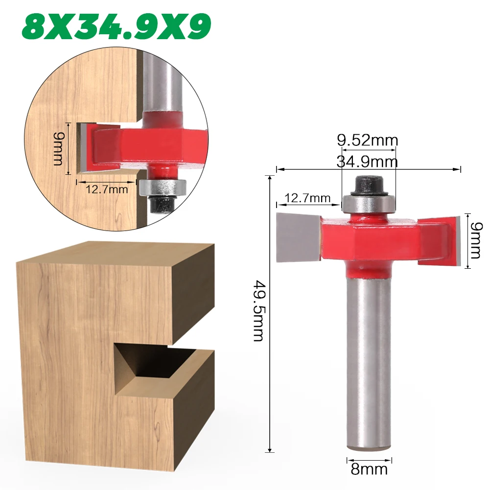 Фасонная фреза "Высота X 3/8" Глубина слот 1/2 бит-8 "хвостовик