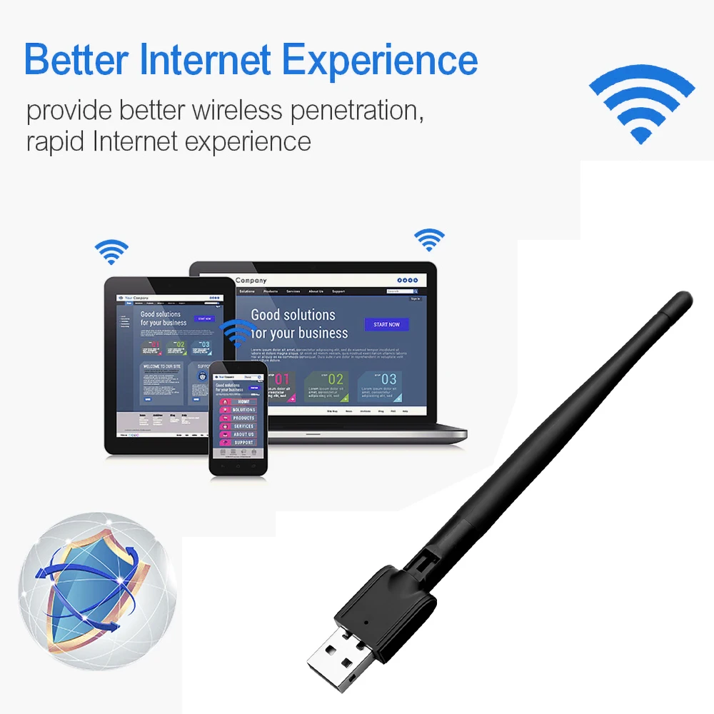 USB WiFi Беспроводная Антенна MT-7601 LAN адаптер сетевая карта для ТВ-приставки USB Wi-Fi адаптер