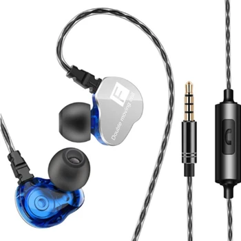 

Sport Earphone Dual Moving Coil In-Ear Headset Heavy Bass Stereo Earphone HIFI Music Earphone Headset Earbud