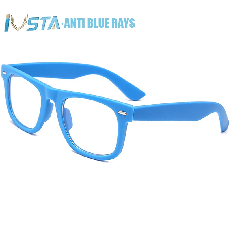 

IVSTA 2140 Square Glasses Computer Men Prescription Eyewear Blue Light Blocking Gaming Myopia Rays Spectacle Frames with Rivet