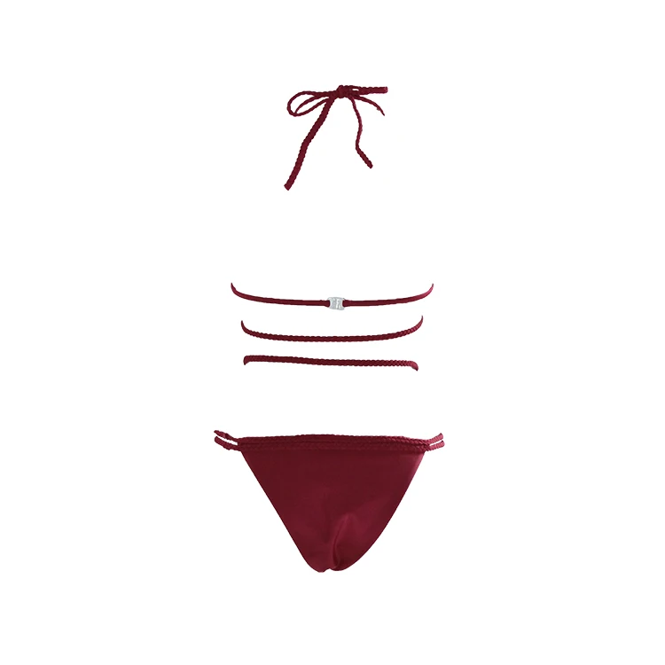 Вязаный купальник мини стринги бандаж бикини бразильский maillot de bain Прямая