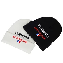 Новинка, шерстяная шапка с вышитыми буквами, уличная вязаная шапка унисекс, осенняя и зимняя уличная теплая шапка, модные шапки в стиле хип-хоп