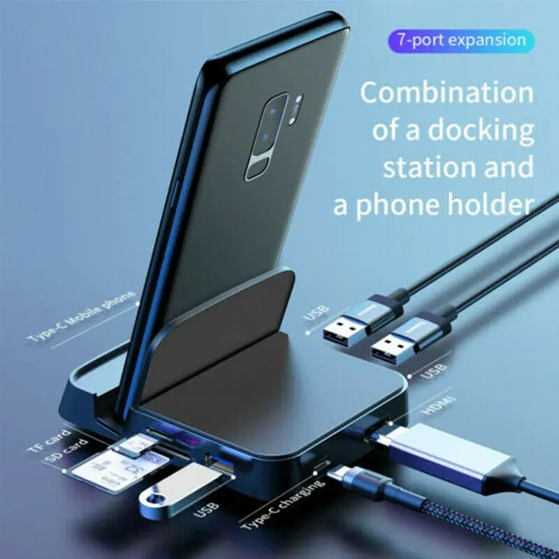  Type-C To HDMI Station Charging Dock SD TF Extension Hub For MacBook For Huawei P30 P20 Pro For Sam