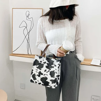 

Fashion Cow Zebra Pattern Handbag Portable Women Large Capacity Travel Shoulder Shopping Top-handle Bags PU Leather Casua Totes