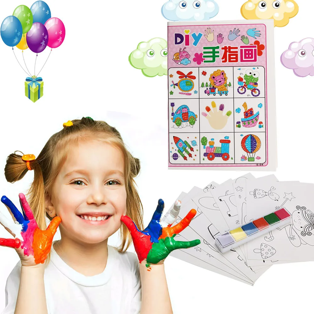 DIY мультфильм дети палец живопись ремесло набор детей раннего образования красочные игрушки для детей Подарки для детей# L28