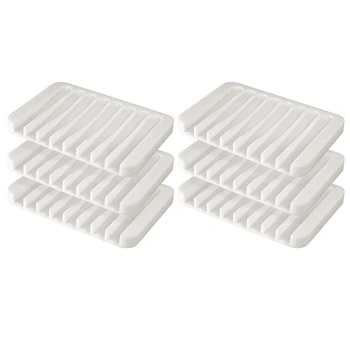 

6PCS Soap Dish Shower Waterfall Soap Tray Soap Saver Soap Rack Drainer