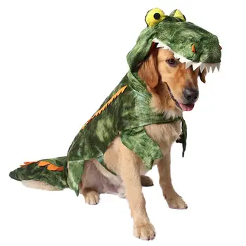 

Winter Crocodile Pattern Pet Cosplay Plush Hoodie warm cats dogs Puppy Kitten Outfit parties Costume photo props for Chihuahua