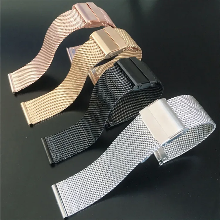 12/14/16/18/20/22mm Stainless Steel Watch Band Straight End Bracelet Mesh Buckle Strap 4 Colors Shellhard Drop Shiping | Наручные часы