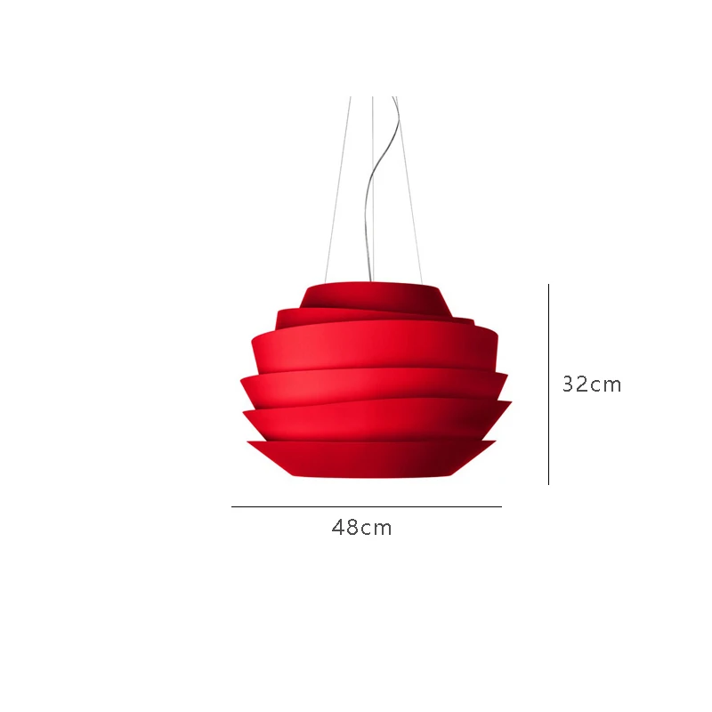 Скандинавский светодиодный подвесной светильник Foscarini Soleil волна белая роза Подвесные Лампы для гостиной искусство домашний декор осветительные приборы - Цвет корпуса: red small