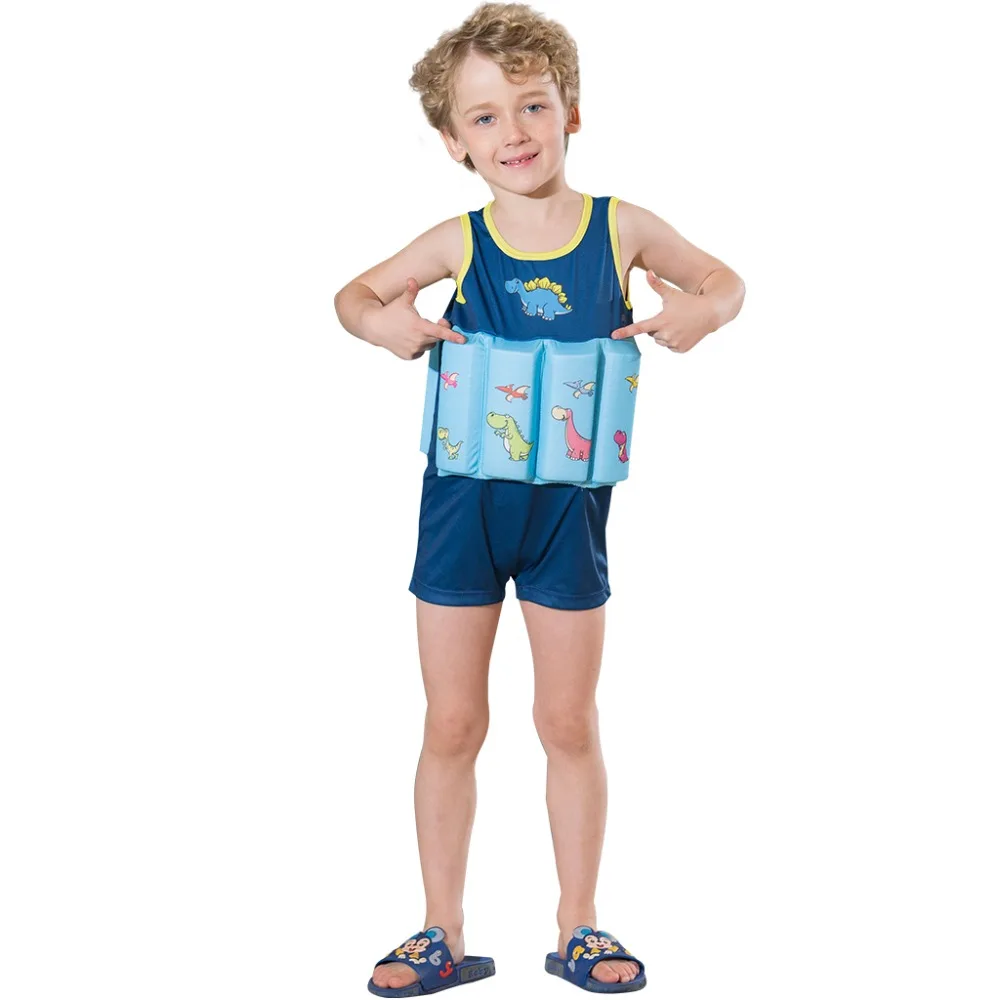 Жилет Megartico life для детей от 2 до 6 лет, с принтом акул, спасатель, с короткими рукавами, спортивный костюм для плавания для мальчиков, на молнии сзади