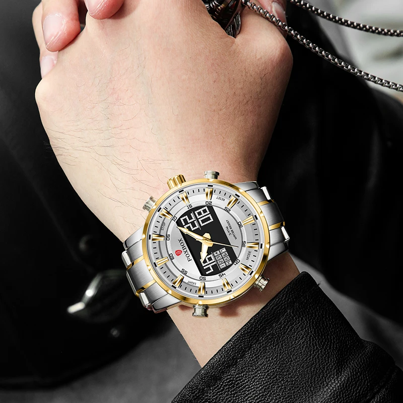Men Military Watch Luxury Brand Dual display Sports Watches For Man Alarm Clock Waterproof Quartz Wristwatch Relogio Masculino