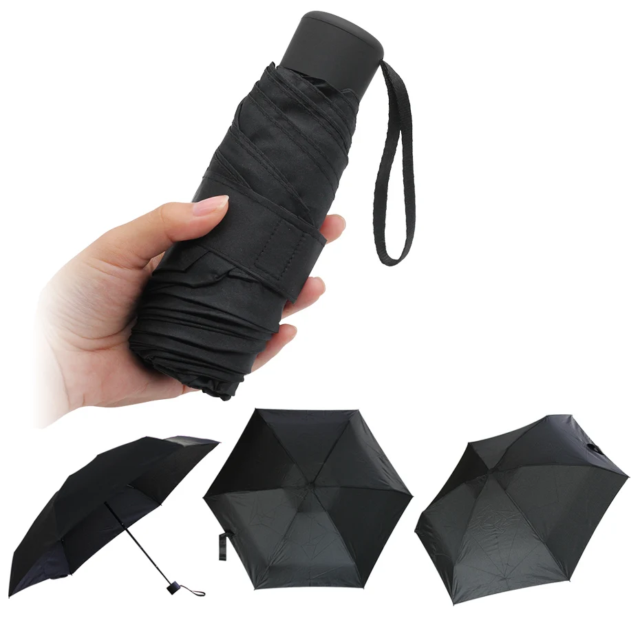 Высококачественный Женский Зонт 50 складной плоский легкий карманный мешок дождь и ультра легкий зонт складной солнцезащитный мини-зонтик Y1