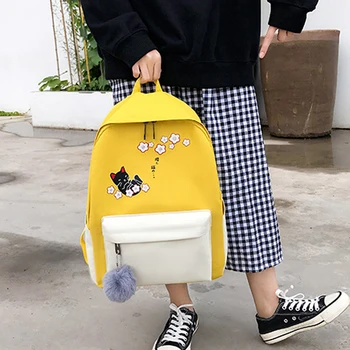 

4Pcs/set Women School Backpacks Oxford Cloth Waterproof Schoolbag For Teenage Girls Student Book Bag Lady Travel Casual Bagpack