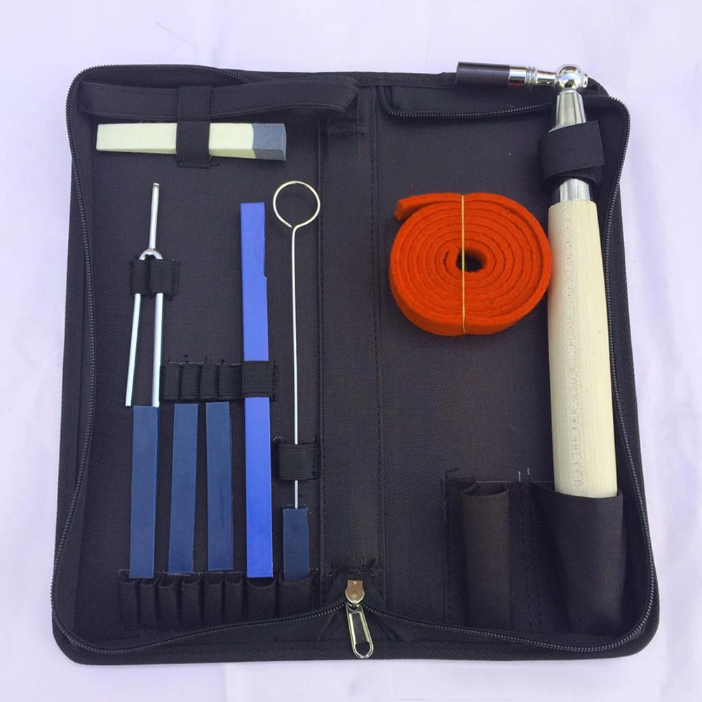 

10pcs With Bag Fixing Tuning Wrench Pianist Repair Tools Wooden Handle Piano Tuning Kit Home Instruments Concert Party Practical