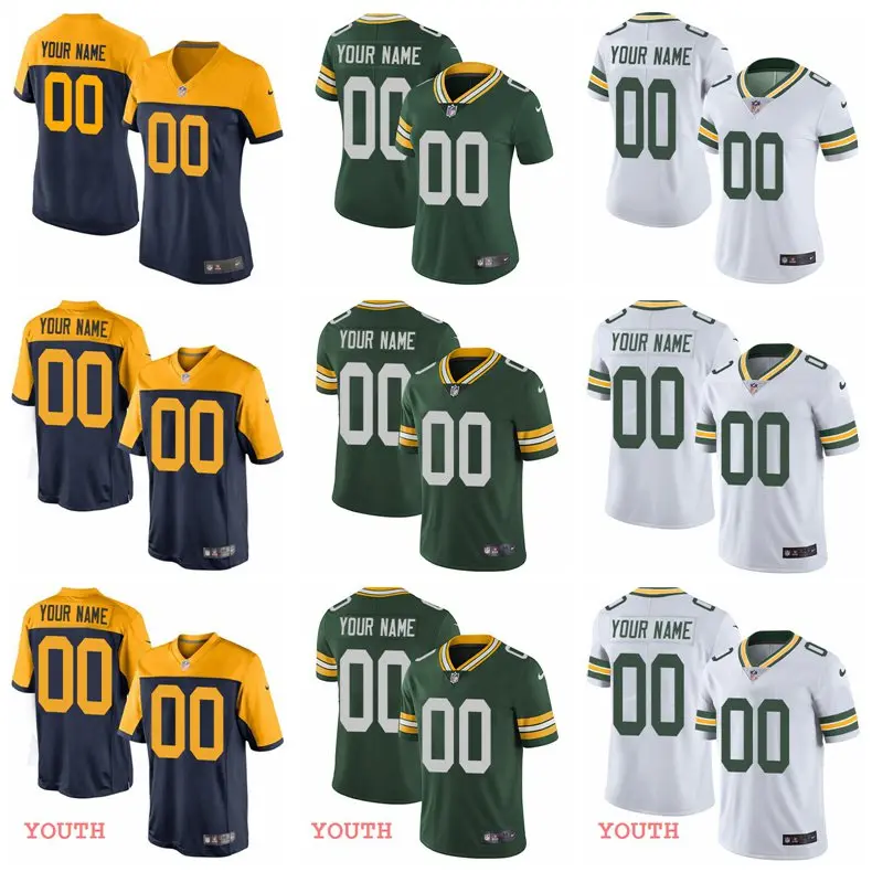 Fast shipping Green Bay high quality Men's Packers Custom jersey