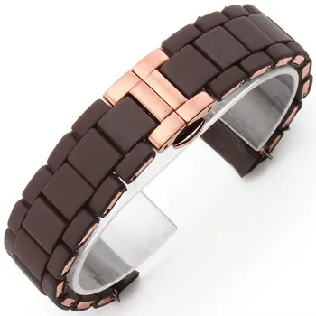 

watch band Fashion silicon coated steel solid fine steel watch bracelet strap suitable for AR5889/5905/5920 23mm width