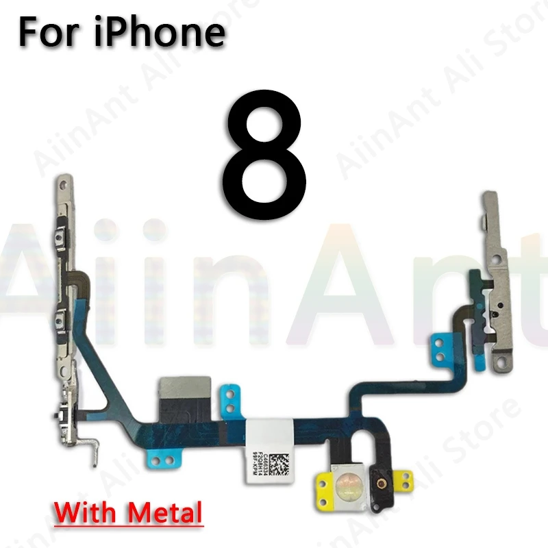 Шлейф питания для iPhone X Xs Max XR 6 6s 7 8 Plus кнопка отключения звука гибкий кабель для замены металла - Цвет: For iPhone 8