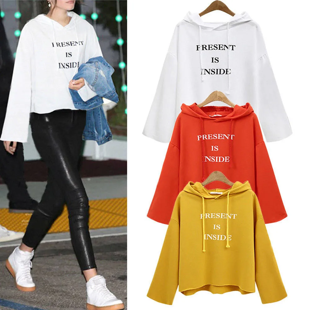 Women's hoodie sweatshirt Sweatshirt strange Women Hoodie Women Sweatshirt Jumper Casual Crop Top Coat Sports 9.5