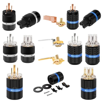 

Monosaudio M100 / F100 pure copper US hifi audio power cord plug connector