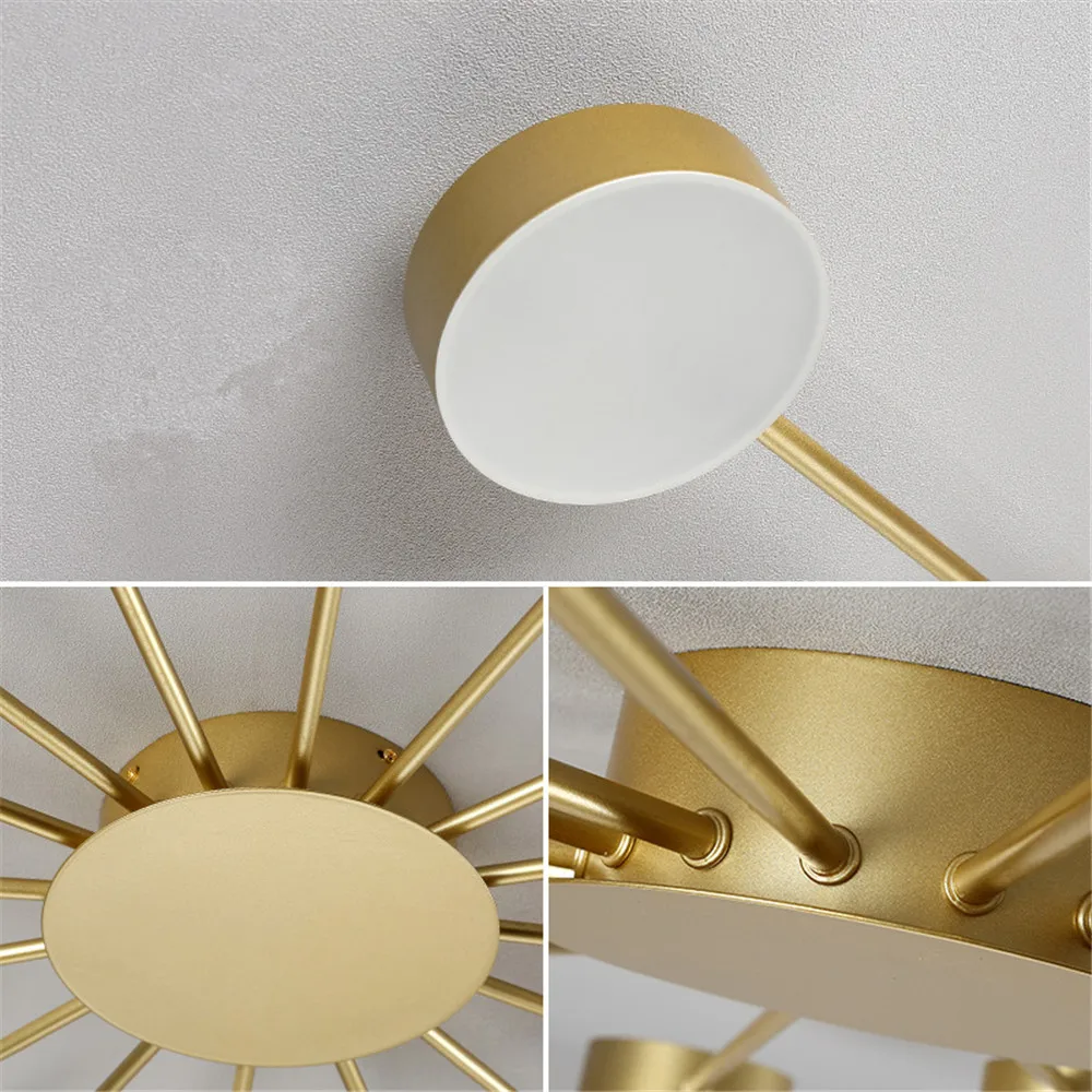 Европейский потолочный светильник, современный 16 головок, светодиодный, золотой, для помещений, светильник для ресторана, гостиной, спальни, декоративное освещение
