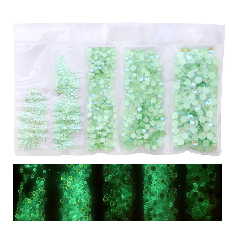 light green Новинка разные размеры: SS4 SS6 SS12 SS16 SS20 красочные 1440 шт. 3D не исправленный для искусства ногтя Flatback Стразы для украшения для одежды - Цвет: light green