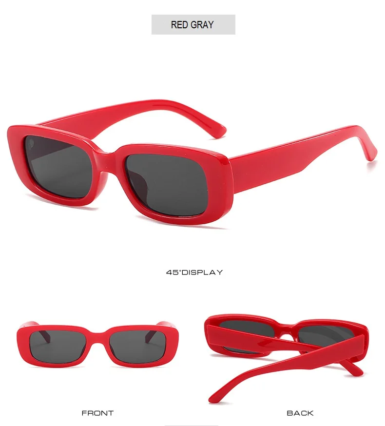 Classic Vintage Rectangle Sunglasses Women Brand Design Clear Blue Pink Green Lens Sun Glasses Female  Eyewear UV400_voghion.com