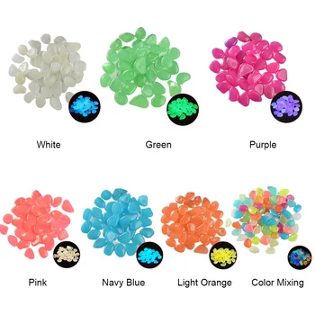 

100pcs Pebbles Top Dressing Home Backyard Glow In Dark Aquarium Decoration Rocks Potted Luminous Stones Garden Succulent Plant