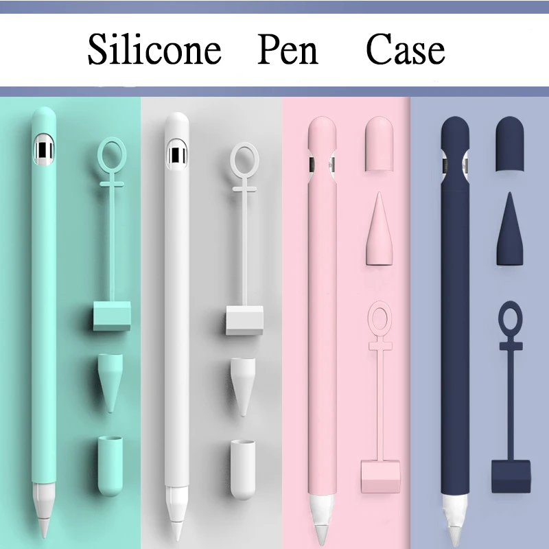 

Soft Silicone Compatible For Apple Pencil Case Compatible For iPad Tablet Touch Pen Stylus Protective Sleeve Cover Anti-lost