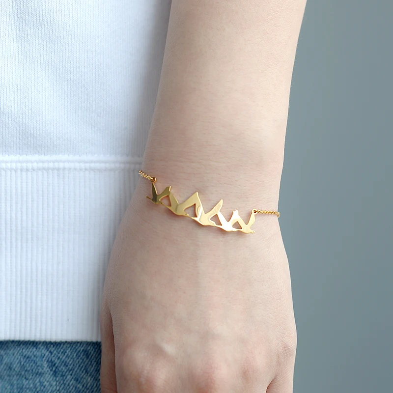 Rose Gold Bird Bracelet Minimal Filve Dove Bracelet Femme Stainless Steel Women's Fashion Accessories Best Friend Gifts Idea BFF