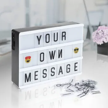 

A4/A6 sizze Cinematic Led Lightbox Replacement Numbers Signs Black for Light Up Letter Box Sign Message Board night lamp