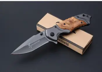 

Browning X49 Tactical Folding Knife Steel Blade Wood Handle Titanium Pocket Survival Knives Huntting knife Fishing Camping Knife