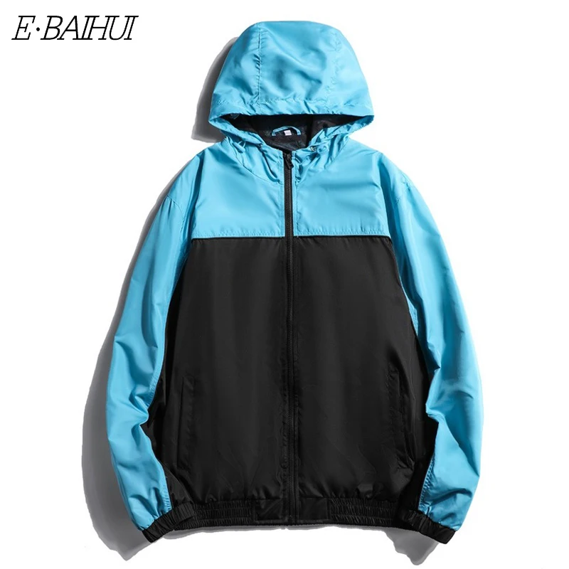 

E-BAIHUI Men's Jacket 2020 Autumn And Winter New Casual Hooded Color Matching Loose Men's Jacket Youth Trend