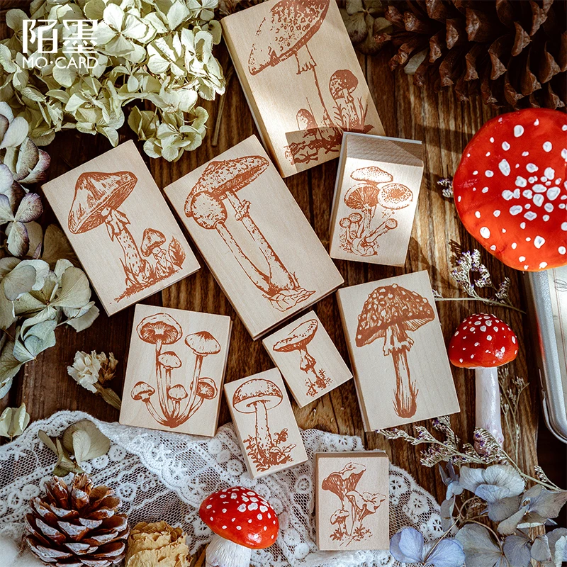 JIANWU 1 шт. винтажные серии лесной гриб декоративное украшение деревянные резиновые штампы для stationery канцелярских принадлежностей DIY bullet journal