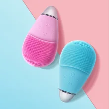 Ультразвуковая электрическая щетка для очищения лица Вибрация кожи удалить угри моющее средство для пор водонепроницаемый силикон для лица Spa TY