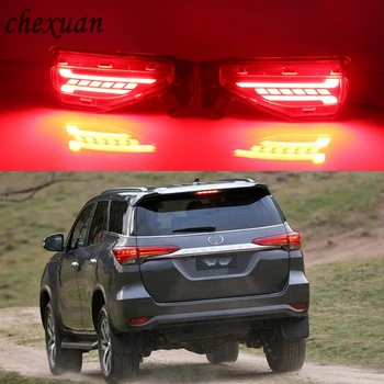 

CSCSNL 2PCS For Toyota Fortuner 2015 2016 2017 2018 2019 LED Rear Bumper Light Rear Fog Lamp Brake Light Reflector lamp