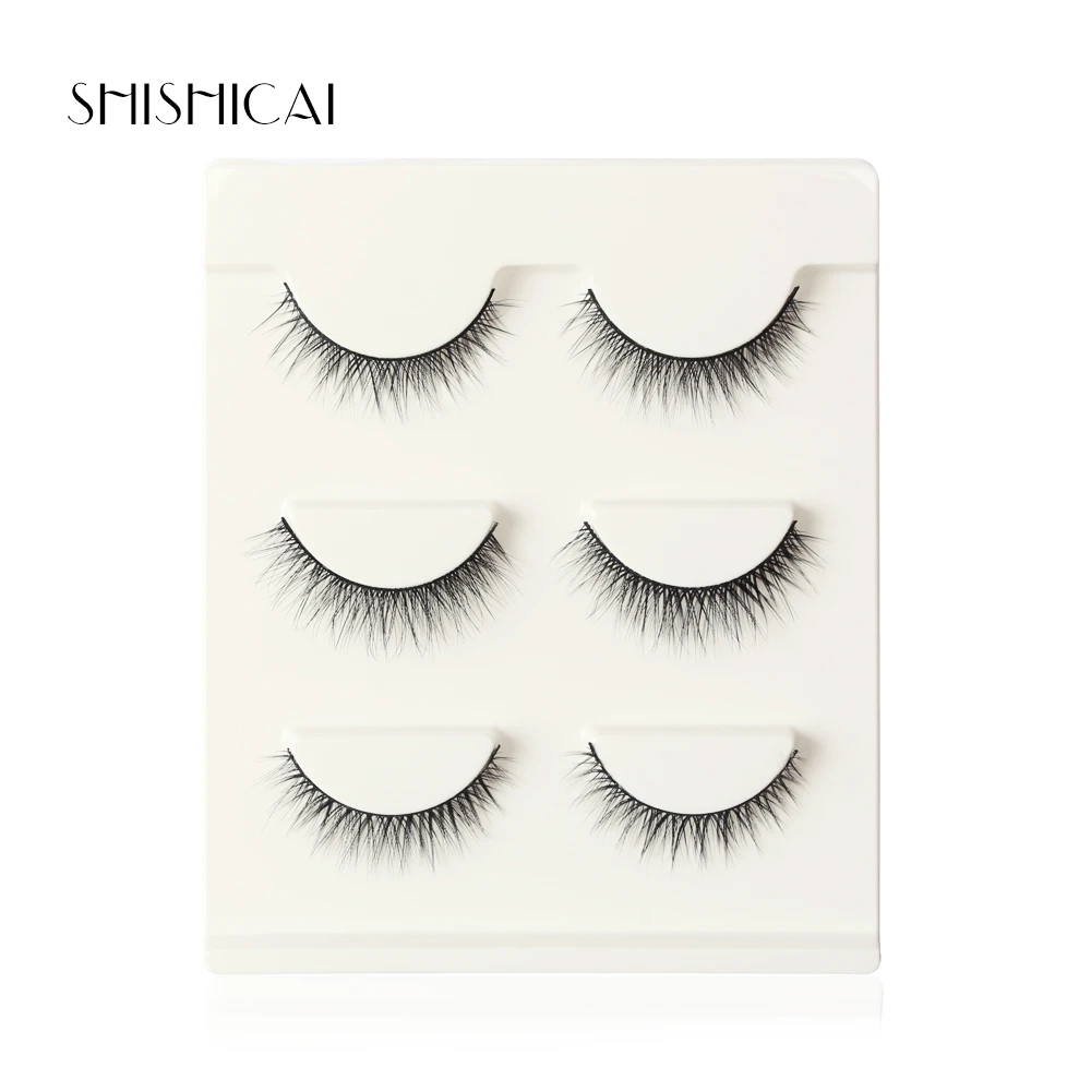 

3Pairs 3D Mink Hair Natural Cross False Eyelashes Long Messy Makeup Fake Eye Lashes Extension Make Up Beauty Tools Maquiagem