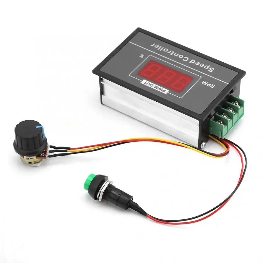 

DC 6-60V 12V 24V 36V 48V 30A PWM DC Motor Speed Controller Start Stop Switch Adjustable Motor Governor
