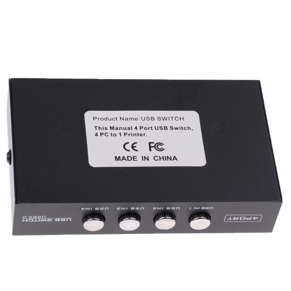 USB 2.0 Sharing Selector Switch KVM 4 Port HUB For PC Scanner Printer Black