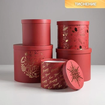 

Set of gift boxes 5 in 1 "Happy New Year!", 13 × 14‒19.5 × 22 cm 4966001