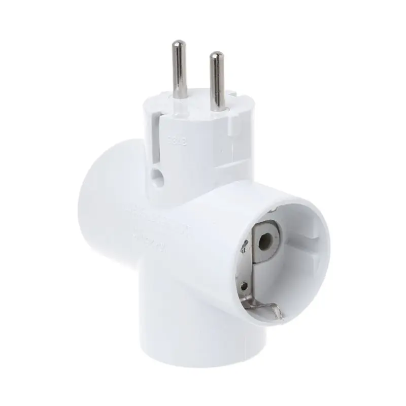 

EU Standard Convert Socket With 3 Outlets Ceramics Travel Power Adaptor