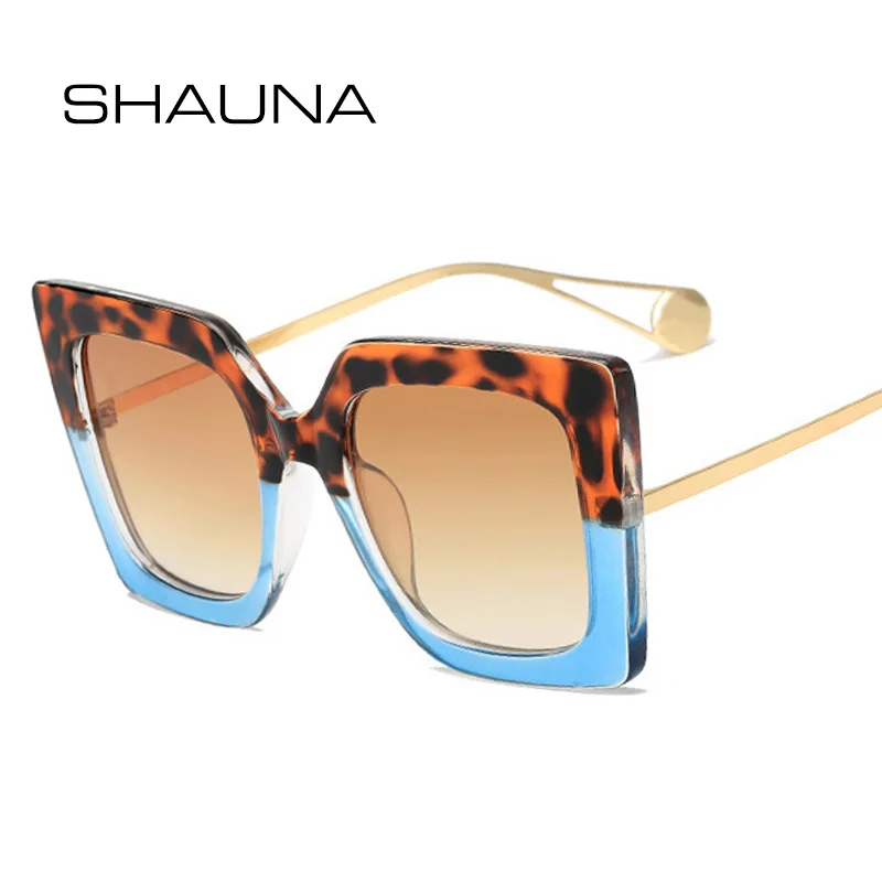 SHAUNA Fashion Venetian Pearl Overize Square Sunglasses Retro Women Anti-Blue Light Glasses Frame